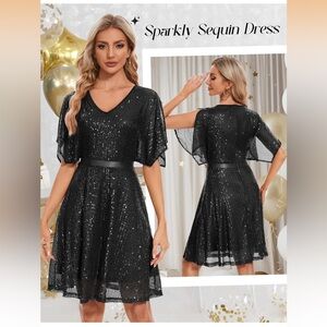 NWT Wedtrend Women's Sparkly Sequin Dress Cocktail Dress Glitter Club Dress